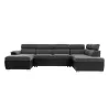 Panoramic sofa bed 6 places fabric and imitation PARMA (Grey, black) to associate with Practical And Robust Folding Sofas And Co