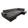 Panoramic sofa bed 6 places fabric and imitation PARMA (Grey, black) to associate with Practical And Robust Folding Sofas And Co