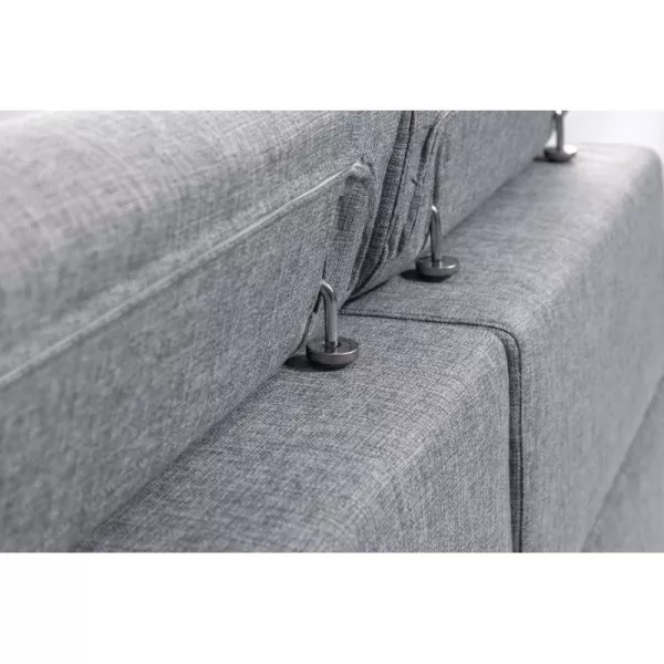 Canapé d'angle convertible 6 places tissu Angle Droit PARMA (Gris)