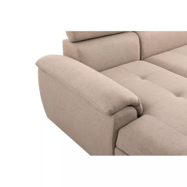 Canapé d'angle convertible 6 places tissu Angle Droit PARMA (Beige) à associer à Canapes Et Canapes Convertibles En Rotin Pour U