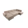 Umwandelbares Ecksofa 6 Plätze Stoff Rechtwinklig PARMA (Beige) mit assoziieren Hochwertige Massivholzsofas und umwandelbare Sof