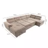 Umwandelbares Ecksofa 6 Plätze Stoff Rechtwinklig PARMA (Beige) mit assoziieren Sofas und umwandelbare Sofas für das Esszimmer