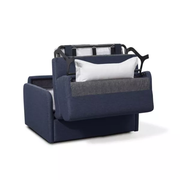 Fauteuil couchage rapide 100x190 en tissu DANOU (Bleu foncé)