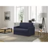 Fauteuil couchage rapide 100x190 en tissu DANOU (Bleu foncé)