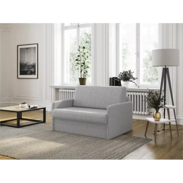 Fauteuil couchage rapide 100x190 en tissu DANOU (Gris clair)