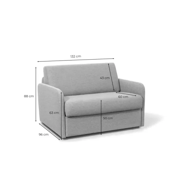 Fauteuil couchage rapide 100x190 en tissu DANOU (Gris clair)