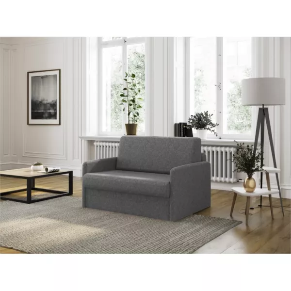 Fauteuil couchage rapide 100x190 en tissu DANOU (Gris foncé)