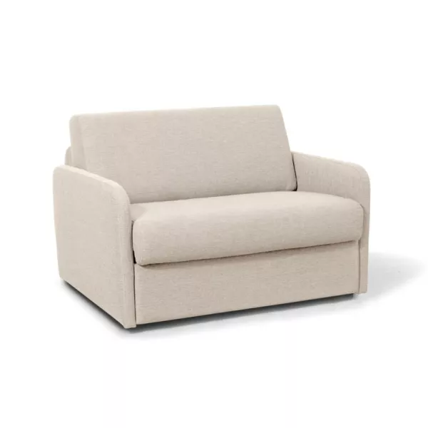 Fauteuil couchage rapide 100x190 en tissu DANOU (Beige)