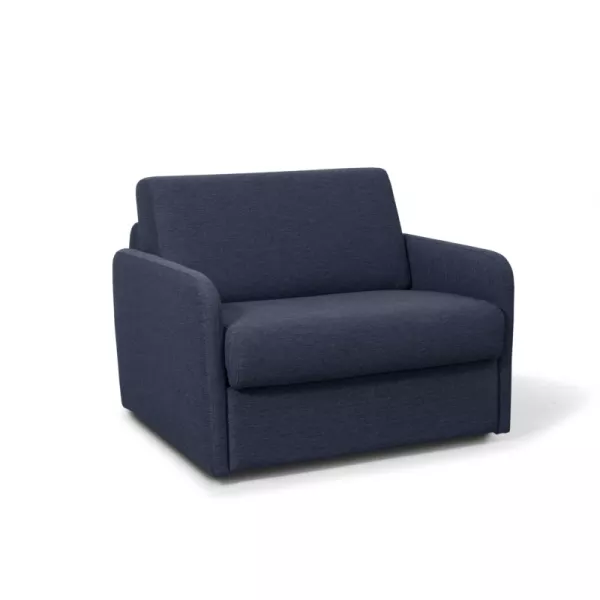 Fauteuil couchage rapide 70x190 en tissu DANOU (Bleu foncé)