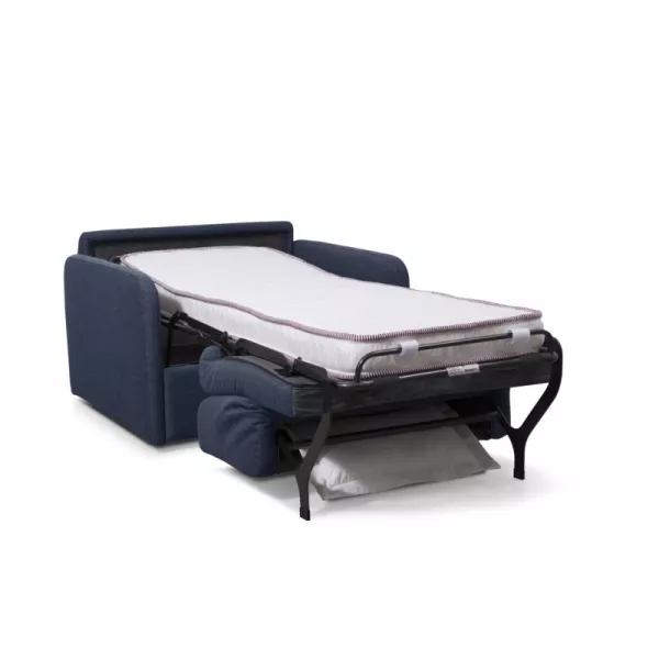 Fauteuil couchage rapide 70x190 en tissu DANOU (Bleu foncé)