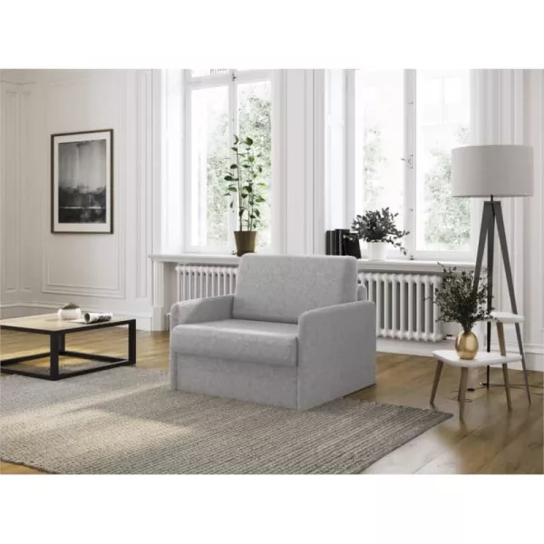 Fauteuil couchage rapide 70x190 en tissu DANOU (Gris clair)