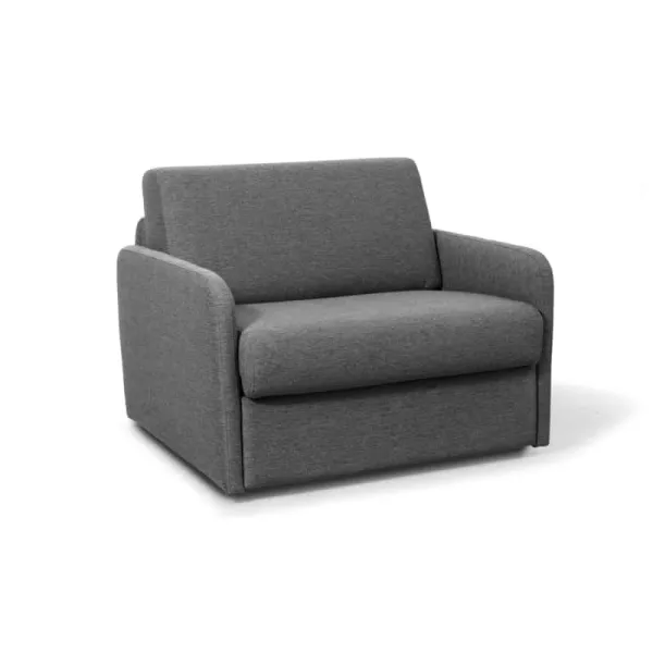 Fauteuil couchage rapide 70x190 en tissu DANOU (Gris foncé)