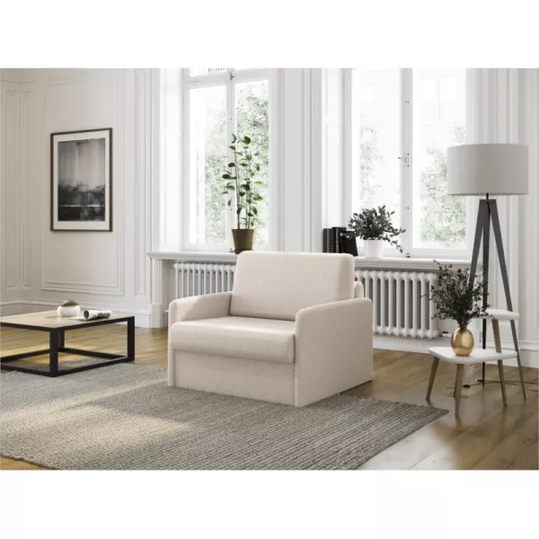 Fauteuil couchage rapide 70x190 en tissu DANOU (Beige)