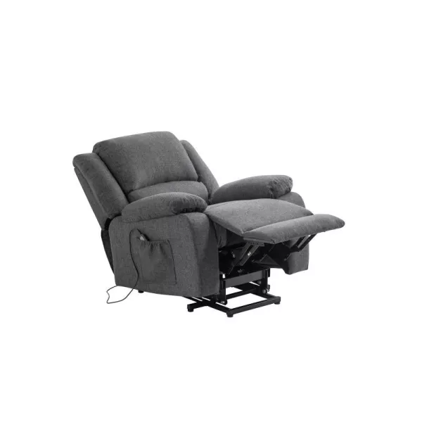 Fauteuil de relaxation électrique avec releveur en tissu RELAX (Gris foncé)