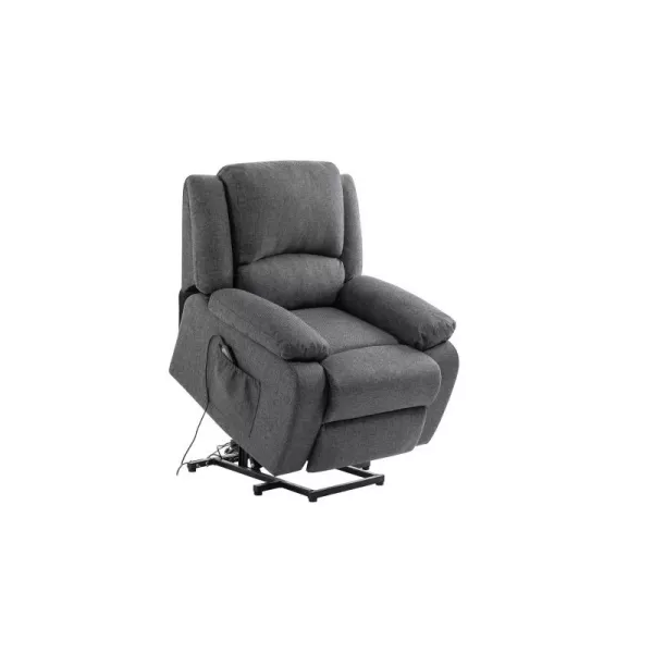 Fauteuil de relaxation électrique avec releveur en tissu RELAX (Gris foncé)