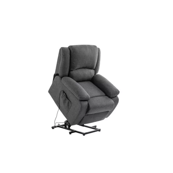 Fauteuil de relaxation électrique avec releveur en tissu RELAX (Gris foncé)