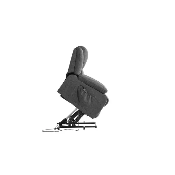 Fauteuil de relaxation électrique avec releveur en tissu RELAX (Gris foncé)