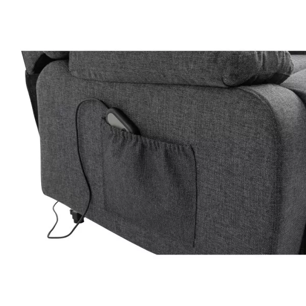 Fauteuil de relaxation électrique avec releveur en tissu RELAX (Gris foncé)