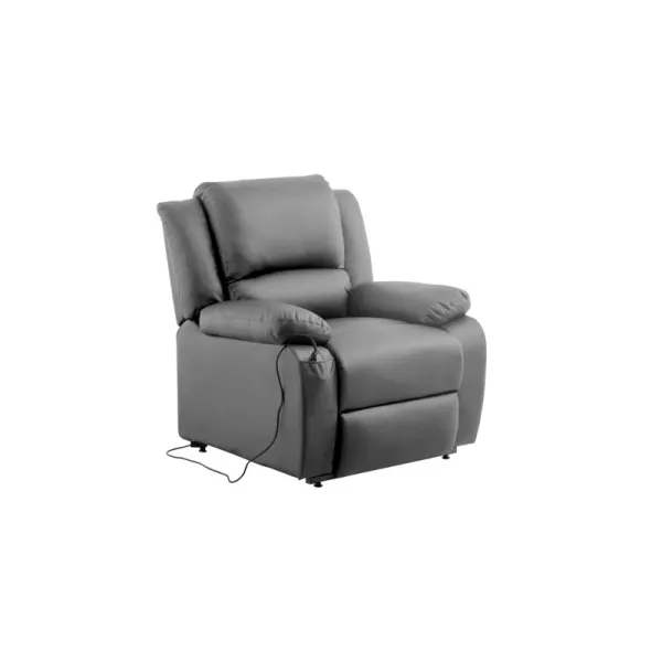 Fauteuil de relaxation électrique avec releveur en simili RELAX (Gris)