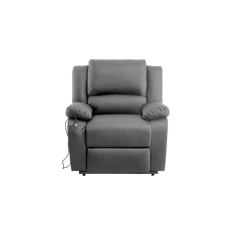 Fauteuil de relaxation électrique avec releveur en simili RELAX (Gris)