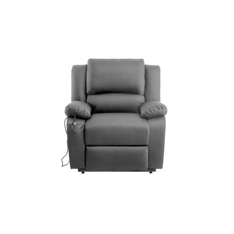 Fauteuil de relaxation électrique avec releveur en simili RELAX (Gris)