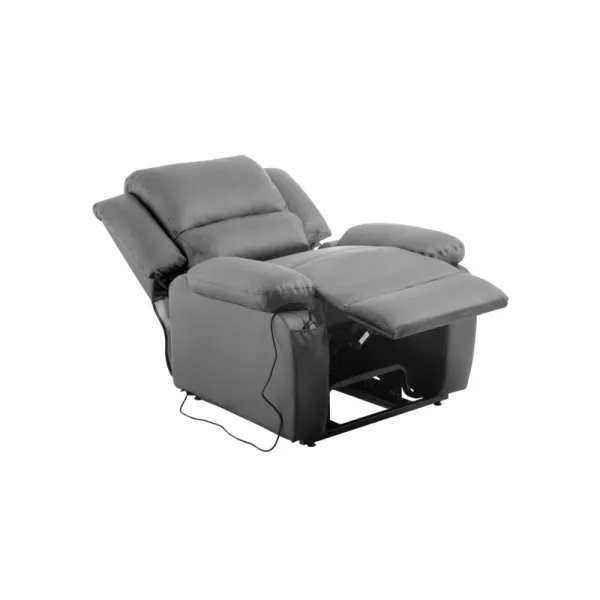 Fauteuil de relaxation électrique avec releveur en simili RELAX (Gris)