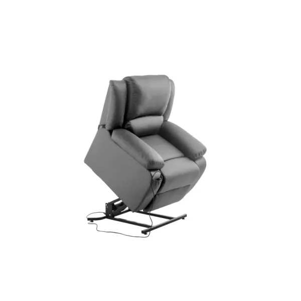 Fauteuil de relaxation électrique avec releveur en simili RELAX (Gris)