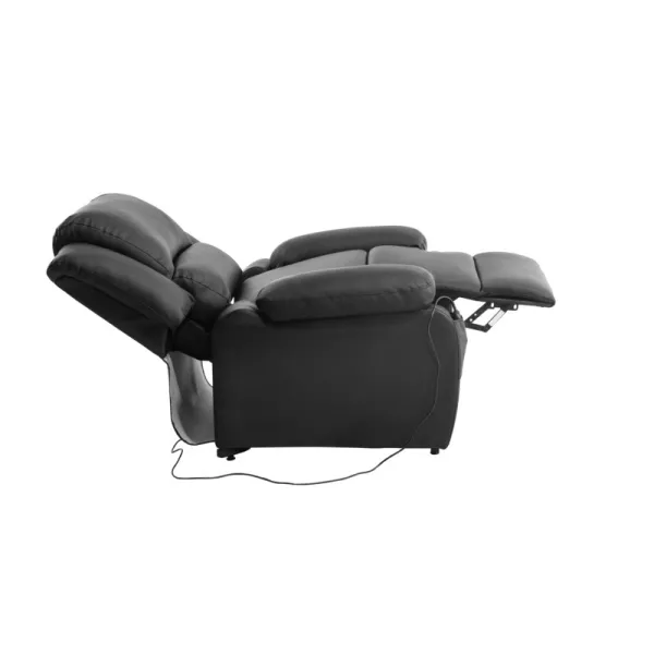 Fauteuil de relaxation électrique avec releveur en simili RELAX (Noir)