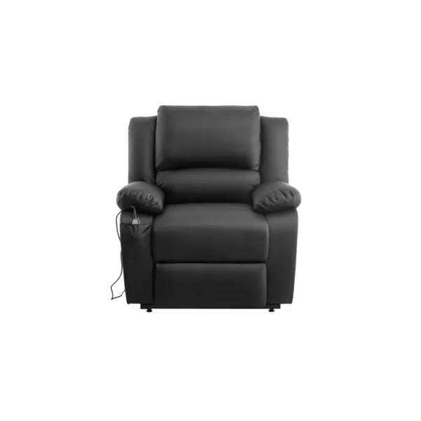 Fauteuil de relaxation électrique avec releveur en simili RELAX (Noir)