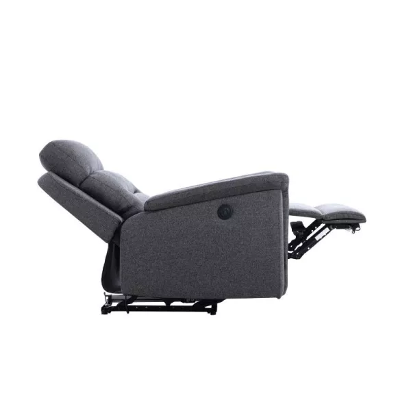 Fauteuil de relaxation électrique en tissu TONIO (Gris foncé)