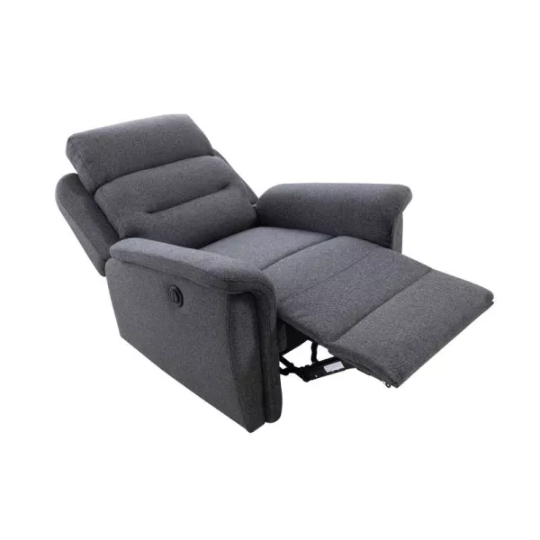 Fauteuil de relaxation électrique en tissu TONIO (Gris foncé)