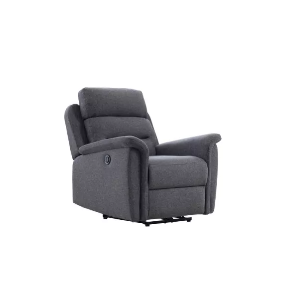 Fauteuil de relaxation électrique en tissu TONIO (Gris foncé)