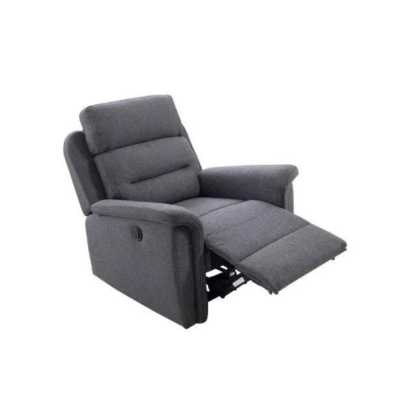 Fauteuil de relaxation électrique en tissu TONIO (Gris foncé)