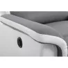 Fauteuil de relaxation électrique en microfibre et simili TONIO (Gris, blanc)