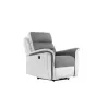 Fauteuil de relaxation électrique en microfibre et simili TONIO (Gris, blanc)