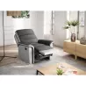 Fauteuil de relaxation électrique en microfibre et simili TONIO (Gris, blanc)