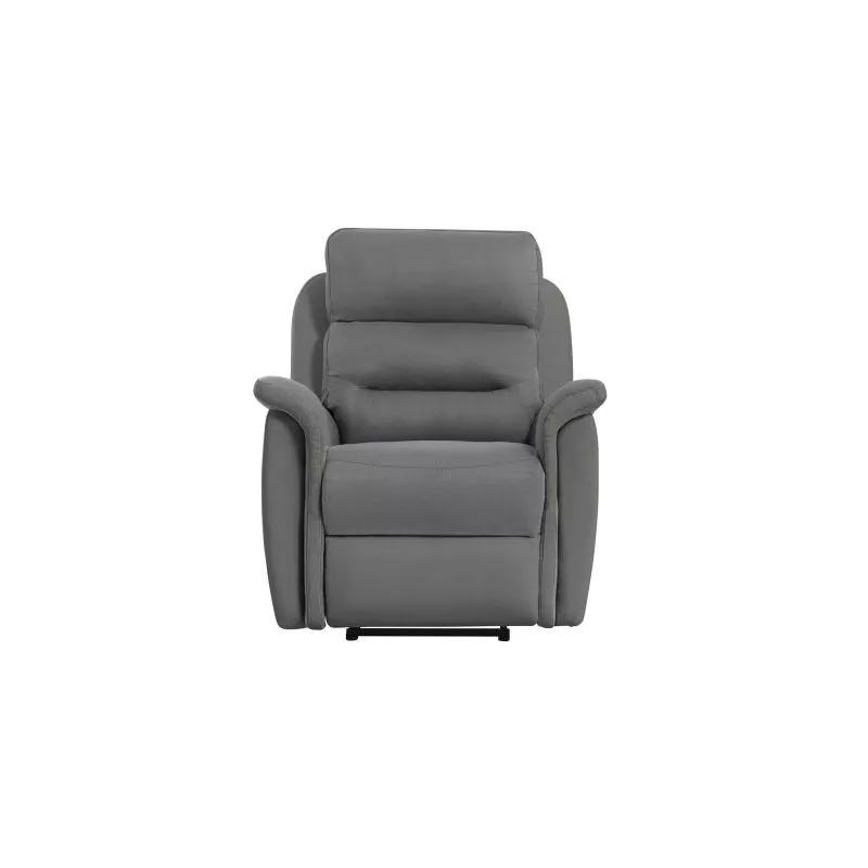 Fauteuil de relaxation électrique en microfibre et simili TONIO (Gris)