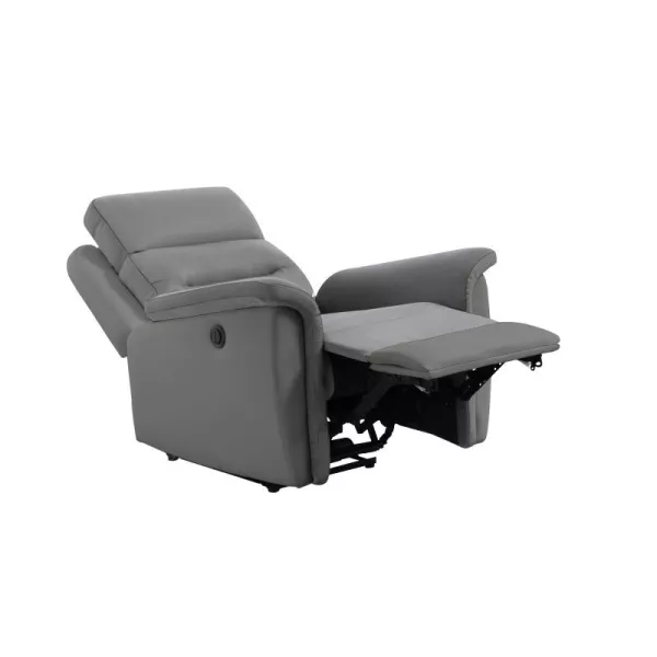 Fauteuil de relaxation électrique en microfibre et simili TONIO (Gris)