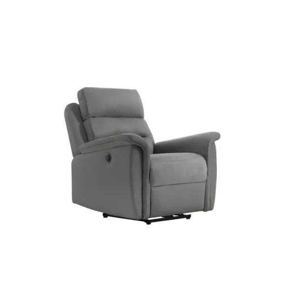 Fauteuil de relaxation électrique en microfibre et simili TONIO (Gris)