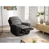 Fauteuil de relaxation électrique en microfibre et simili TONIO (Gris, noir)