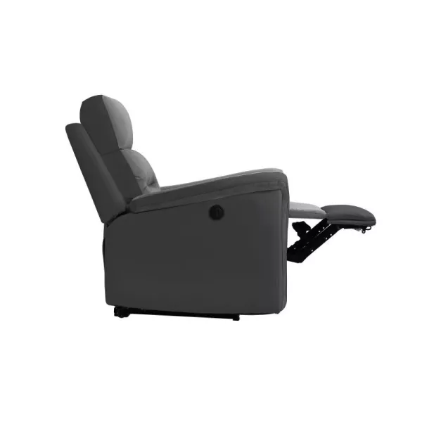 Fauteuil de relaxation électrique en microfibre et simili TONIO (Gris, noir)