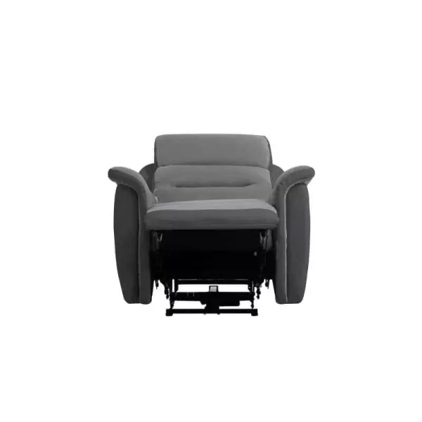 Fauteuil de relaxation électrique en microfibre et simili TONIO (Gris, noir)