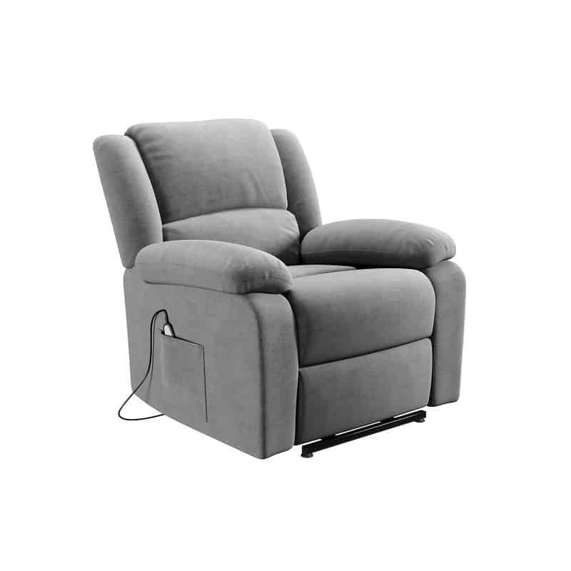 Fauteuil de relaxation électrique avec releveur en microfibre SHANA (Gris) à associer à Fauteuils De Jardin Résistantes Aux Inte