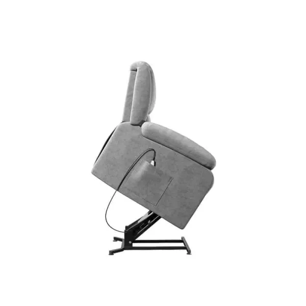 Electric relaxation chair with SHANA microfiber lifter (Grey) to associate with Industrial Armchairs In Metal And Wood