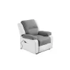 Fauteuil de relaxation électrique avec releveur en microfibre et simili SHANA (Gris, blanc) à associer à Fauteuils Empilables Po