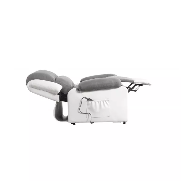 Electric relaxation chair with microfiber lifter and SHANA imitation (Grey, white) to associate with Contemporary Leather Armcha