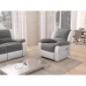 Fauteuil de relaxation électrique avec releveur en microfibre et simili SHANA (Gris, blanc) à associer à Fauteuils De Jardin Rés