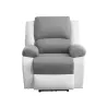 Fauteuil de relaxation électrique avec releveur en microfibre et simili SHANA (Gris, blanc) à associer à Fauteuils Contemporaine