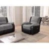 Fauteuil de relaxation électrique avec releveur en microfibre et simili SHANA (Gris, noir)