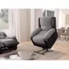 Fauteuil de relaxation électrique avec releveur en microfibre et simili SHANA (Gris, noir)